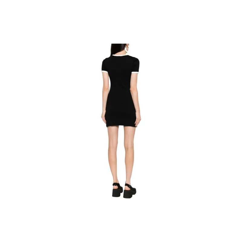 Courrèges Circle Dry Jersey Mini Dress 'Black/Heritage White'-1