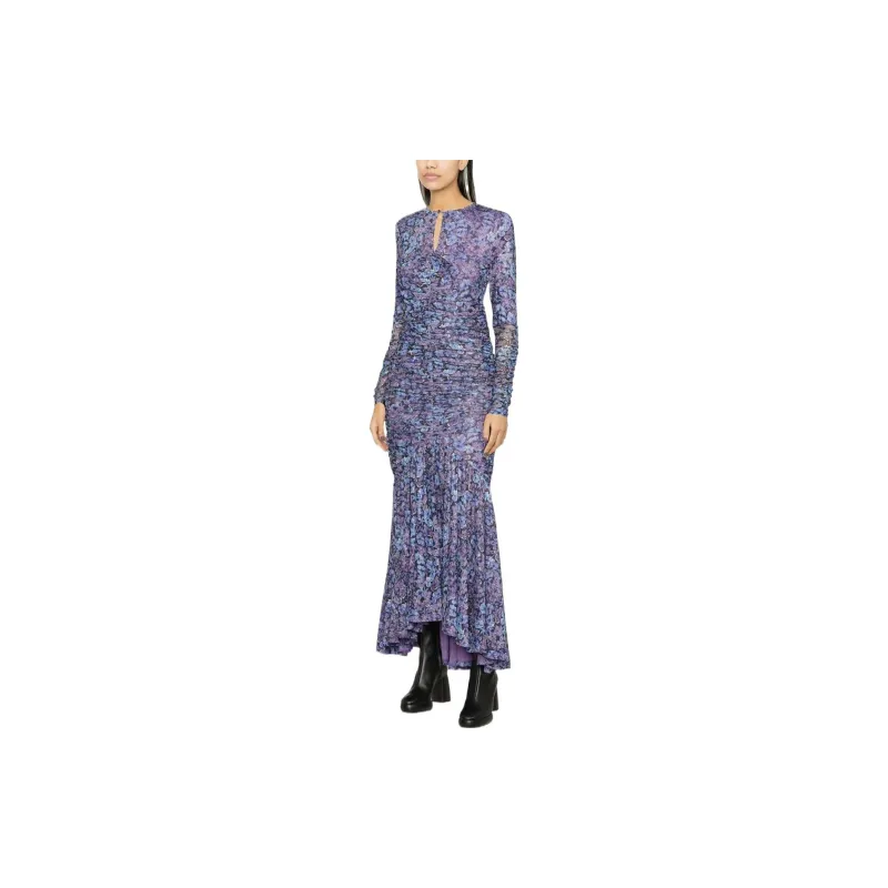 Rotate Long-Sleeved Dresses Women's Blue Purple-3