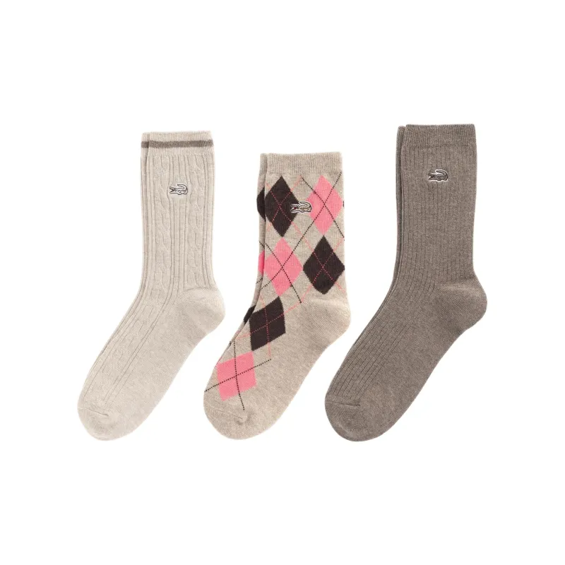 LACOSTE Mid-Calf Socks Women's 3 Pack Multicolor-0
