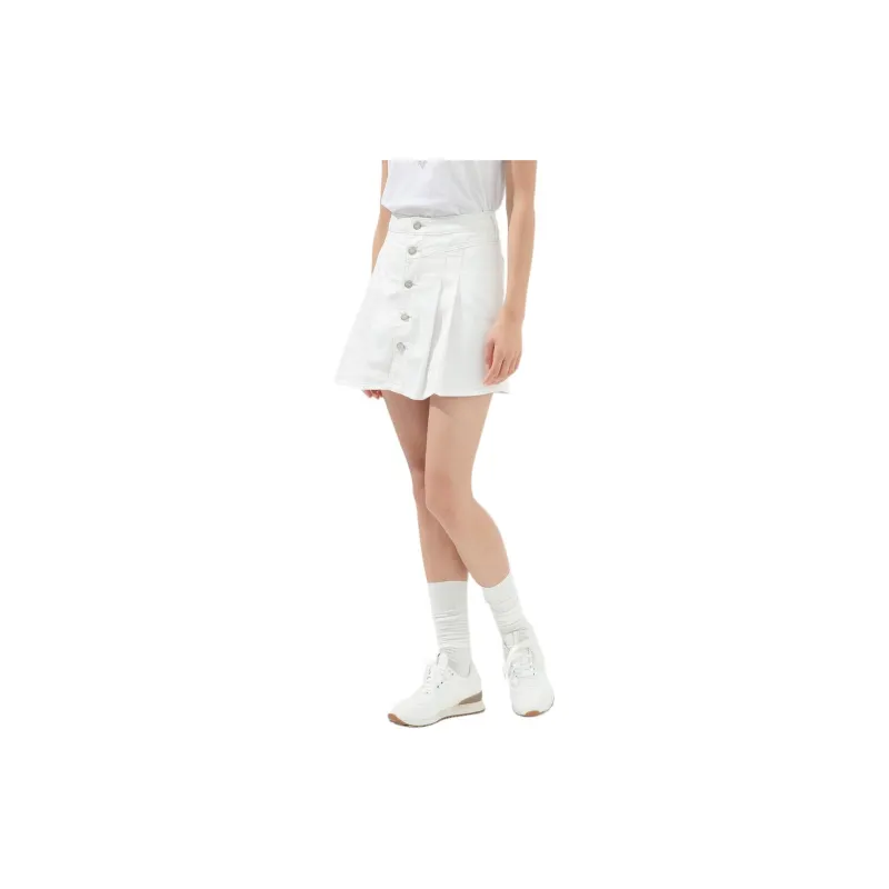 GUESS Denim Short Skirts Women's White-1