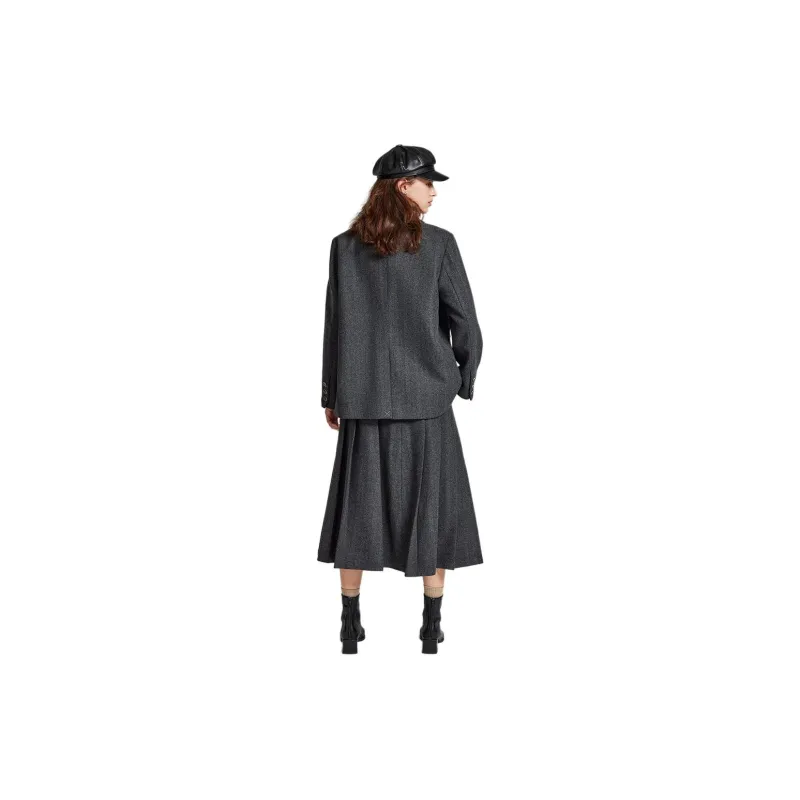 Liedu Casual Long Skirt Women's Charcoal Gray-1