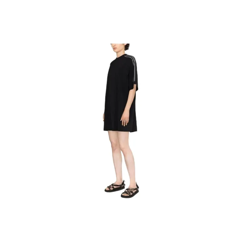 Y 3 Short Sleeved Dresses Women's Black-3