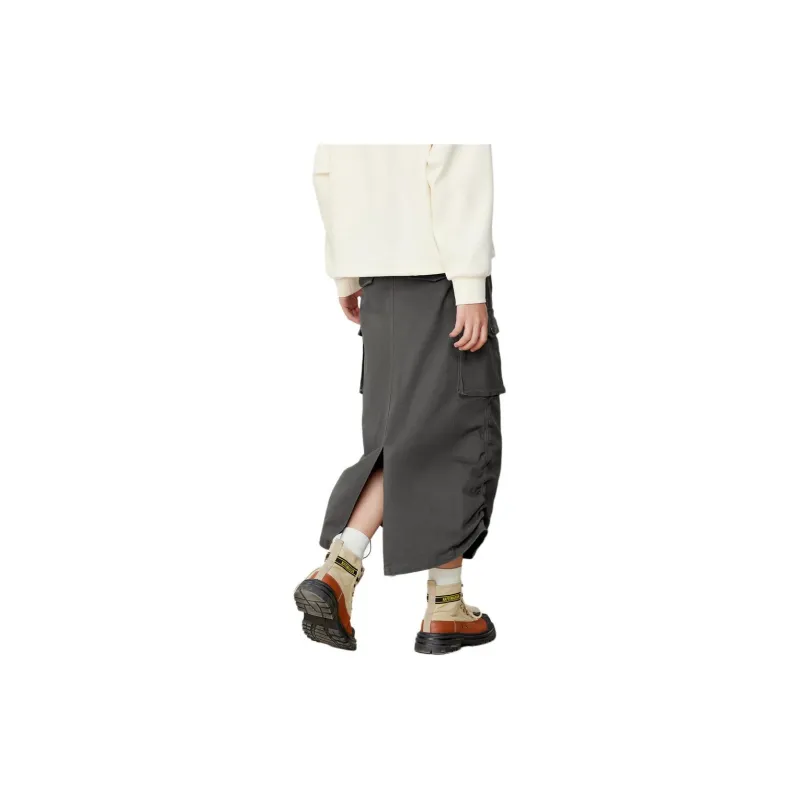 EICHITOO Denim Long Skirt Women's Dark Gray-1
