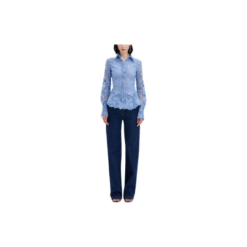 Oscar De La Renta Poppy Guipure Lace Blouse-4