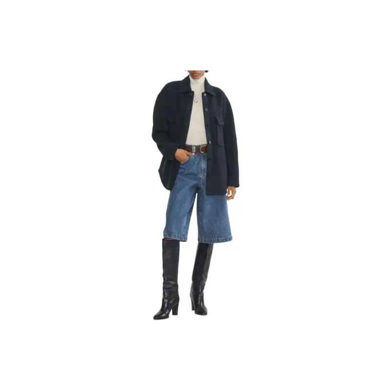 ARITZIA FW24 Wilfred Yvonne Merino Wool Jacket Jackets Coats Women's Dark Night Navy/Blackout Navy-2