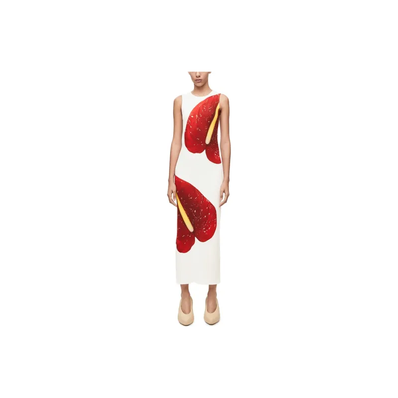 LOEWE Sleeveless Dresses Women's White-1