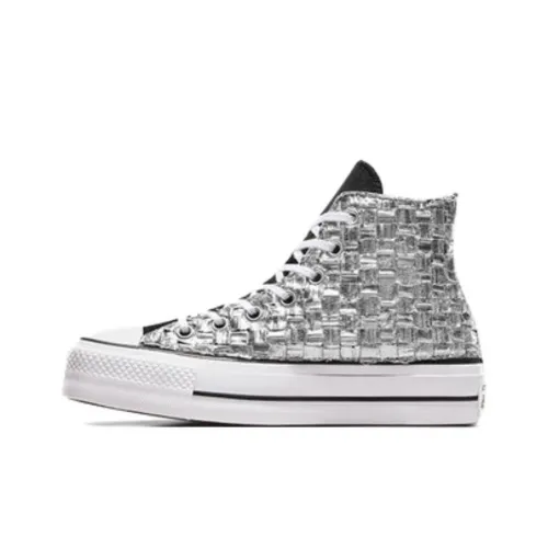 Converse Chuck Taylor All Star Canvas Shoes Women's High-Top Black/Metallic Silver