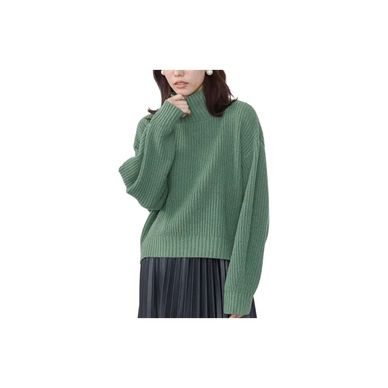 Beams HEART Sweater Women's Green-1