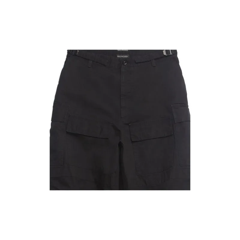 Balenciaga Women's Apron Cargo Pants Skirt Black-4