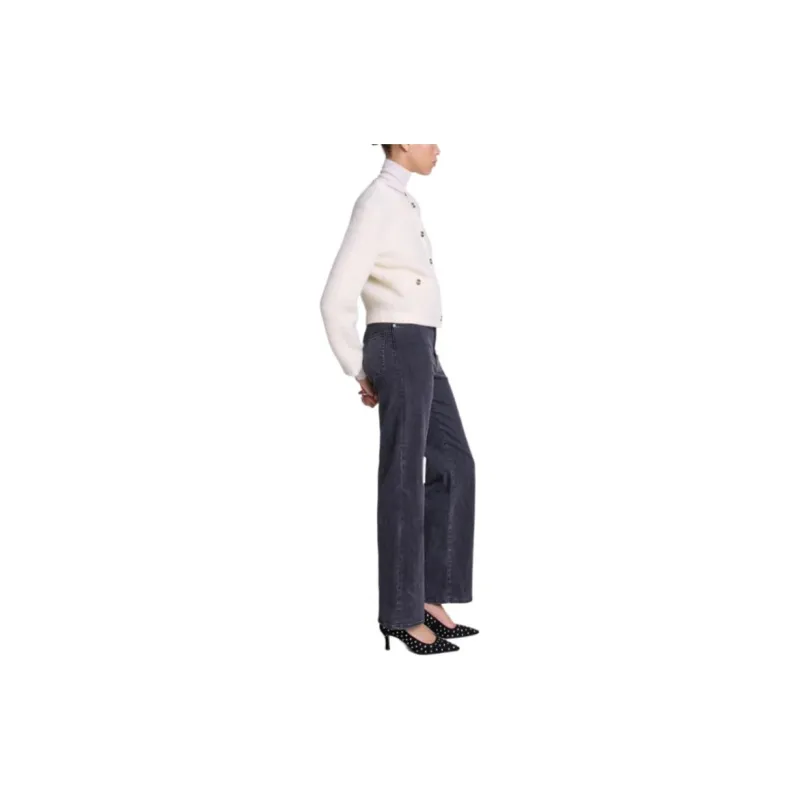 Maje Chevron knit trim Cardigan-1