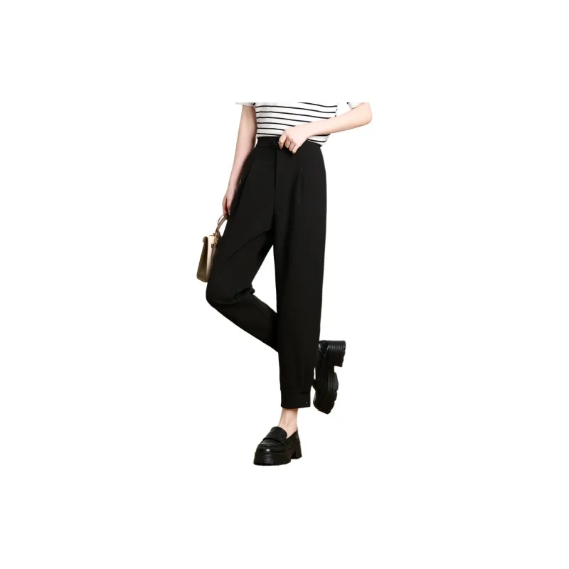 FENHONGMALI Casual Pants Women's Black-2