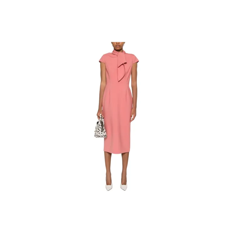 Oscar De La Renta Tied-neck Midi Dress-1