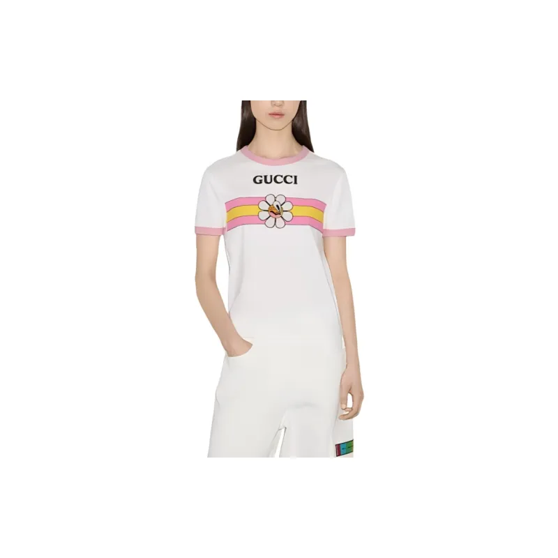 GUCCI SS24 T Shirt Women's Gray White-4