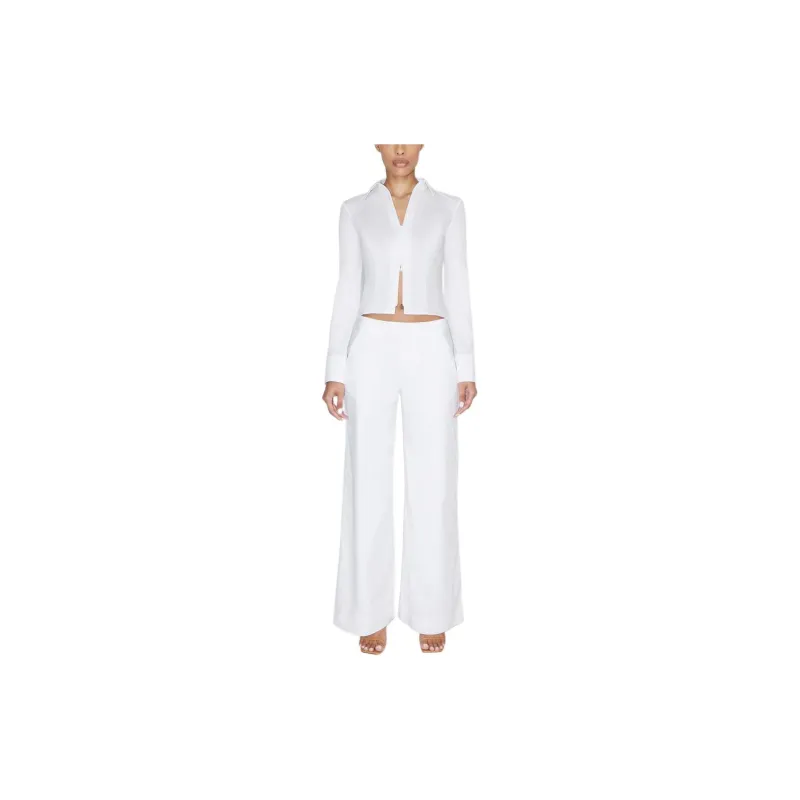 Khy SS24 DROP 007 Poplin Low Rise Trouser Casual Pants Women's White/White-2