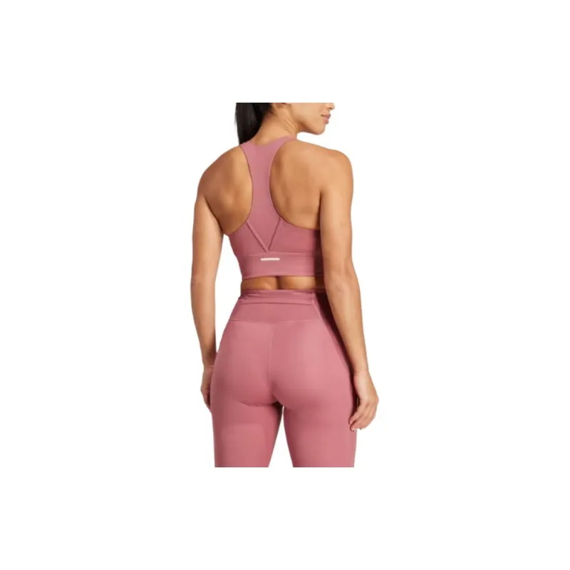 Adidas Gym Run Pocket Medium-Support Bra Sports Underwear Women's Deep Red-4