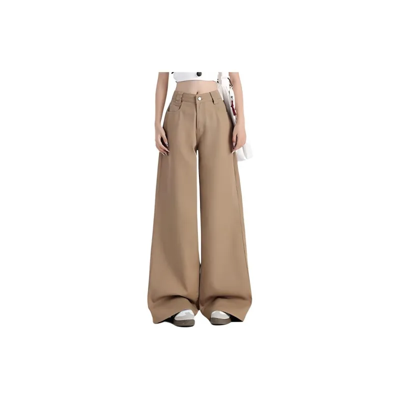 YINLEI Jeans Women's Latte Brown-1