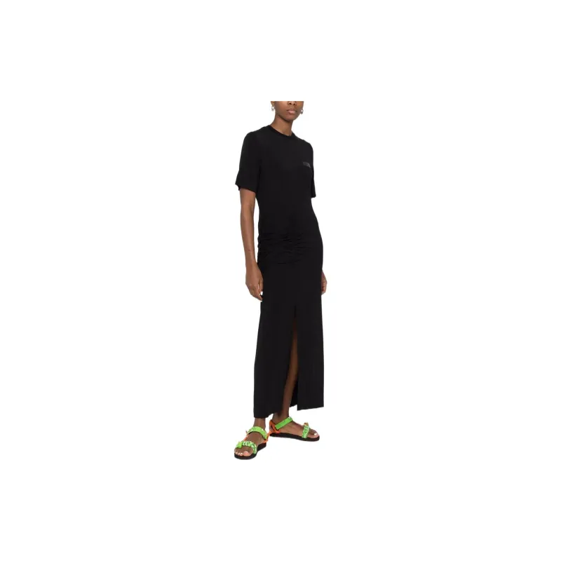 GANNI Short Sleeved Dresses Women's Black-3
