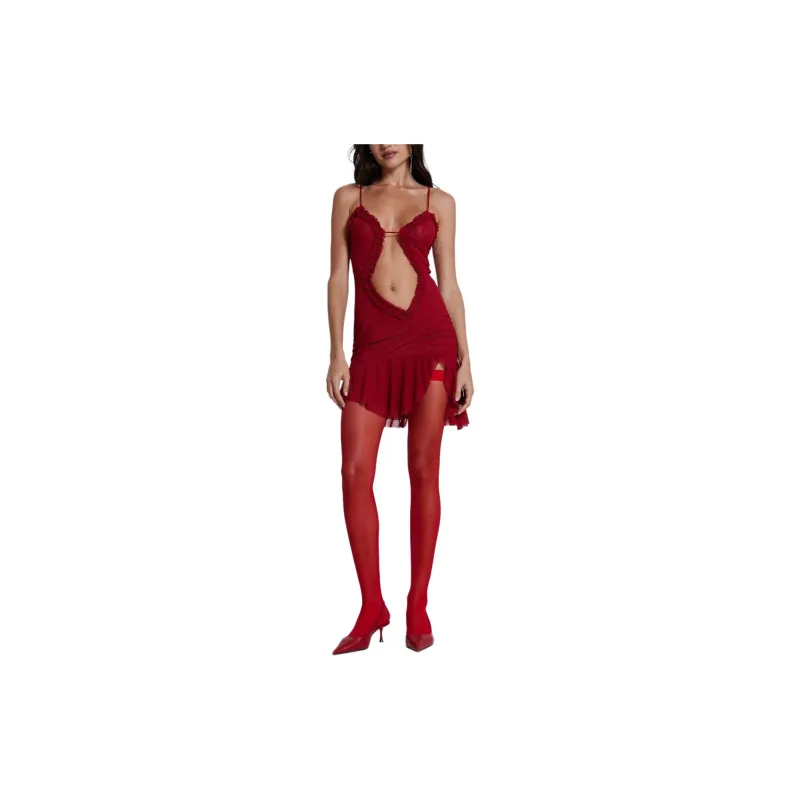 Jaded London Fatale Collection Slip Dresses Women's Red-1