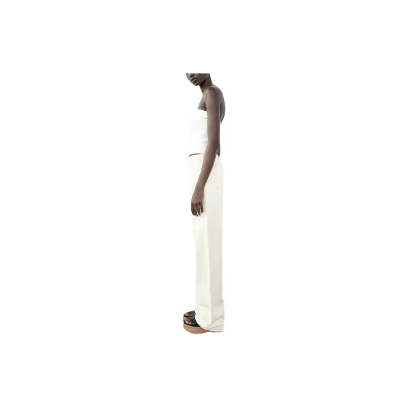 ZARA Strapless Top Women's Raw White-4