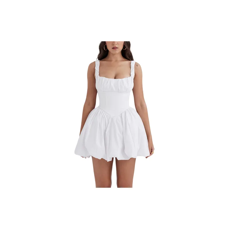HOUSE OF CB LE PUFF Slip Dress Women's White/White-3