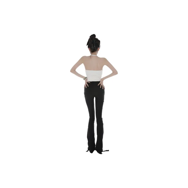 A head of Agua Casual Pants Women's Black-1