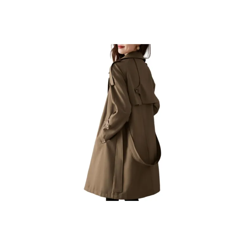 Mo Han Yi Mei Trench Coat Women's Dark Khaki-1