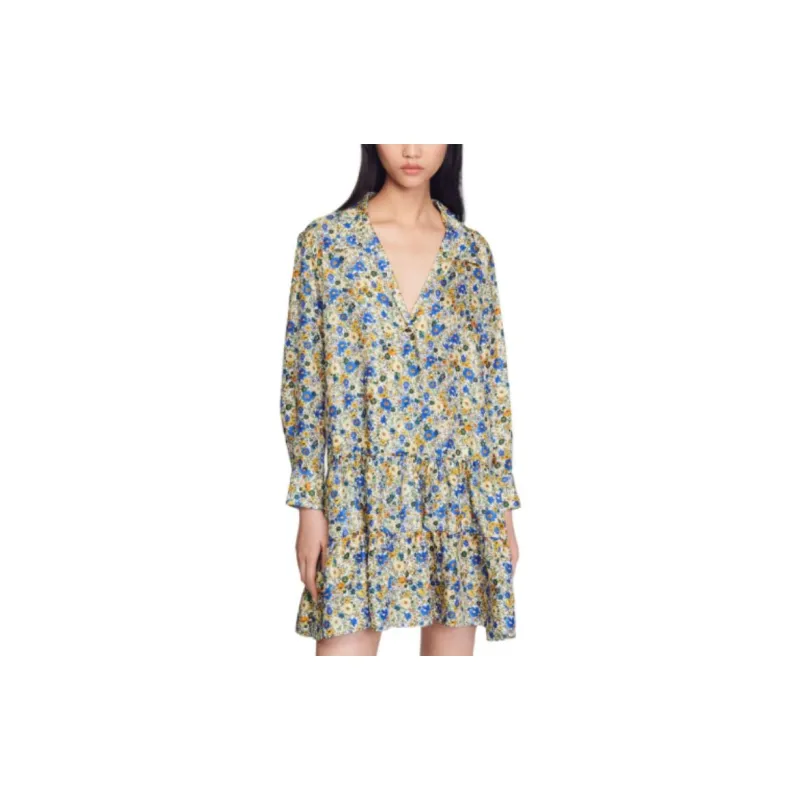 Sandro Long Sleeved Dresses Women's Multicolor-3