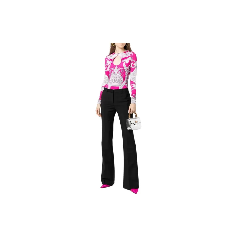 VERSACE Low-Rise Flared Tailored Trousers-1