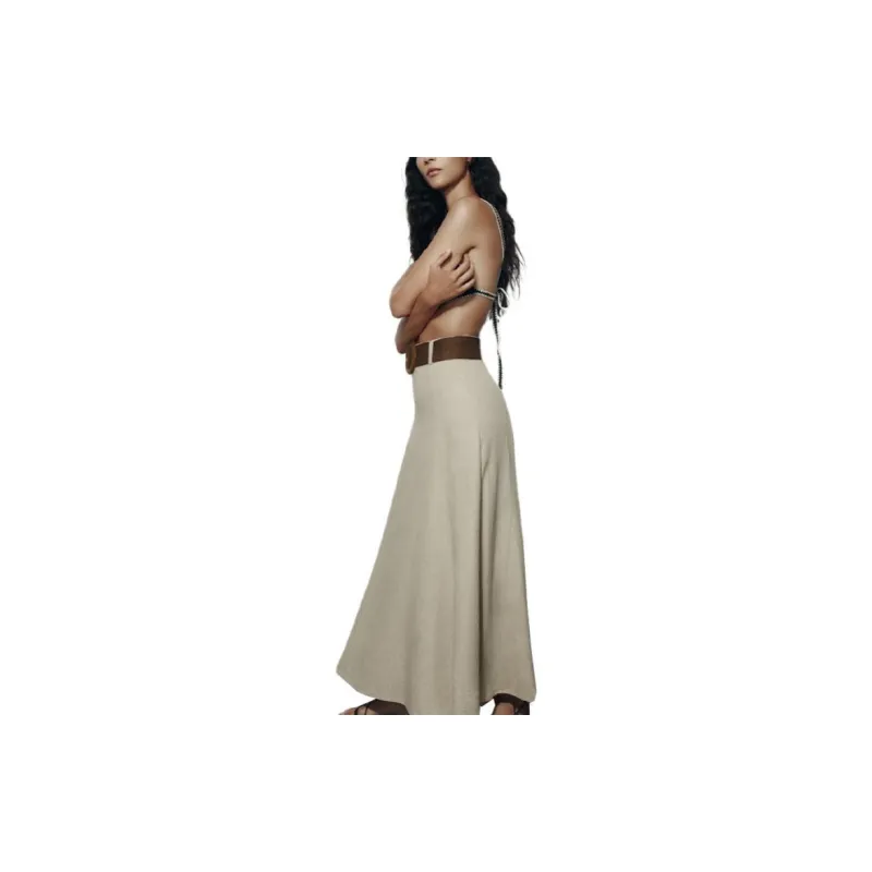 ZARA Casual Long Skirts Women's White-2