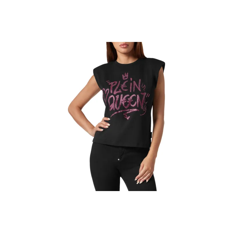 PHILIPP PLEIN Sexy Pure Crystals embellished Sleeveless T shirt-1