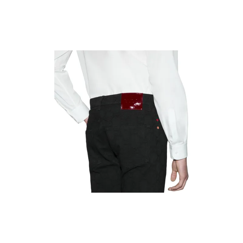 GUCCI Gg Denim Jacquard Pants-5