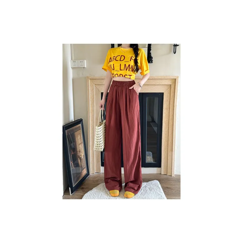 ZAZN Casual Pants Women's Burgundy-2