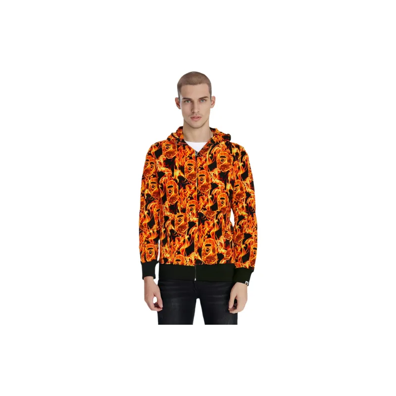 Bape Flame Shark Full Zip Hoodie-1