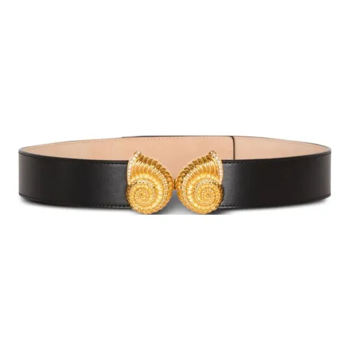 BALMAIN Logo Embossed Double Snail Buckle Belt
