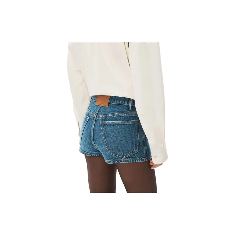 Alexander Wang Mid Rise Stretch Skort Deep Blue-4