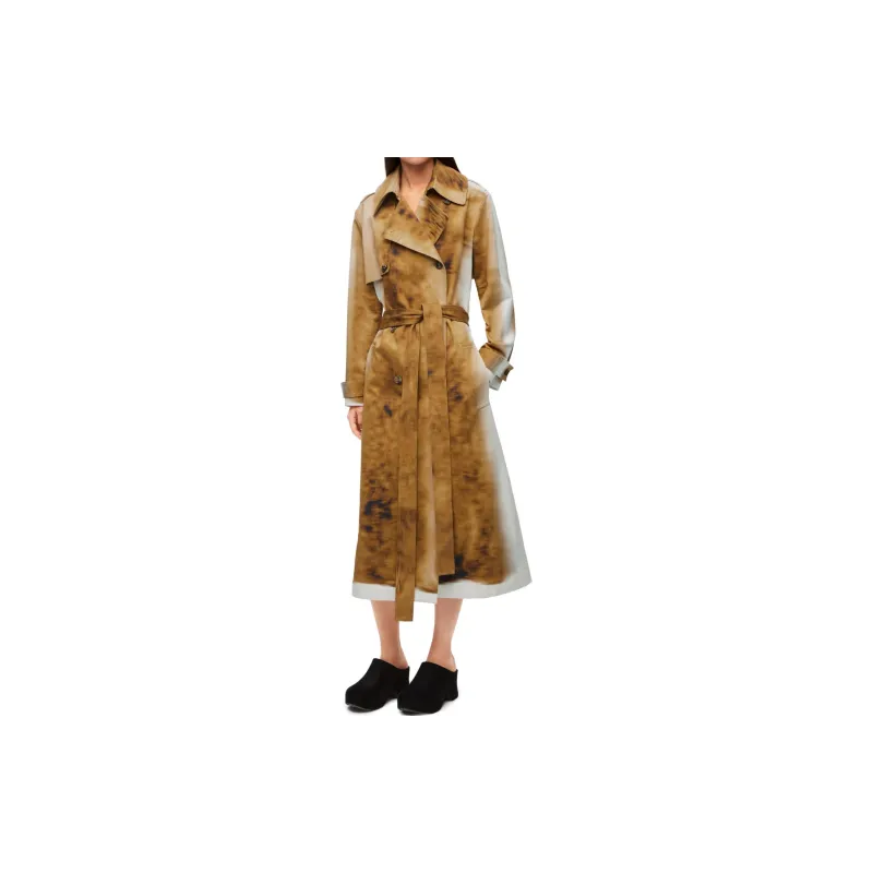 LOEWE Blurred Print Trench Coat 'Beige/Multicolor'-4