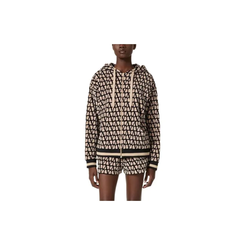 Valentino Logo Monogrammed Zipped Hoodie-1