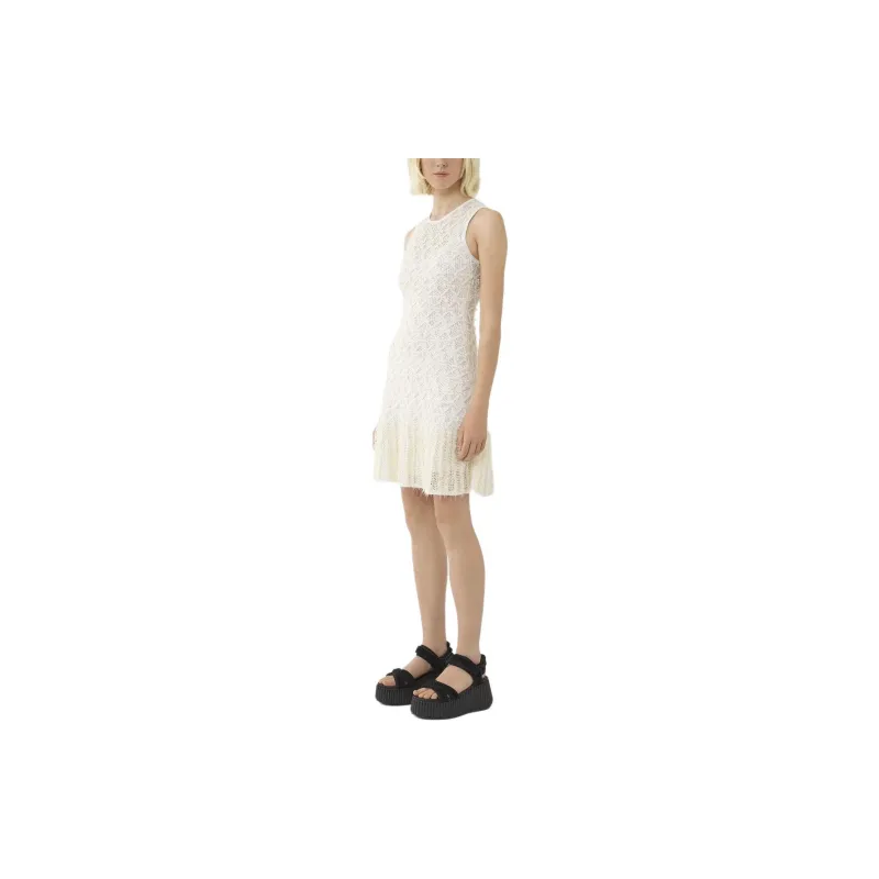 Chloé Lace Detailed Flared Mini Dress-4
