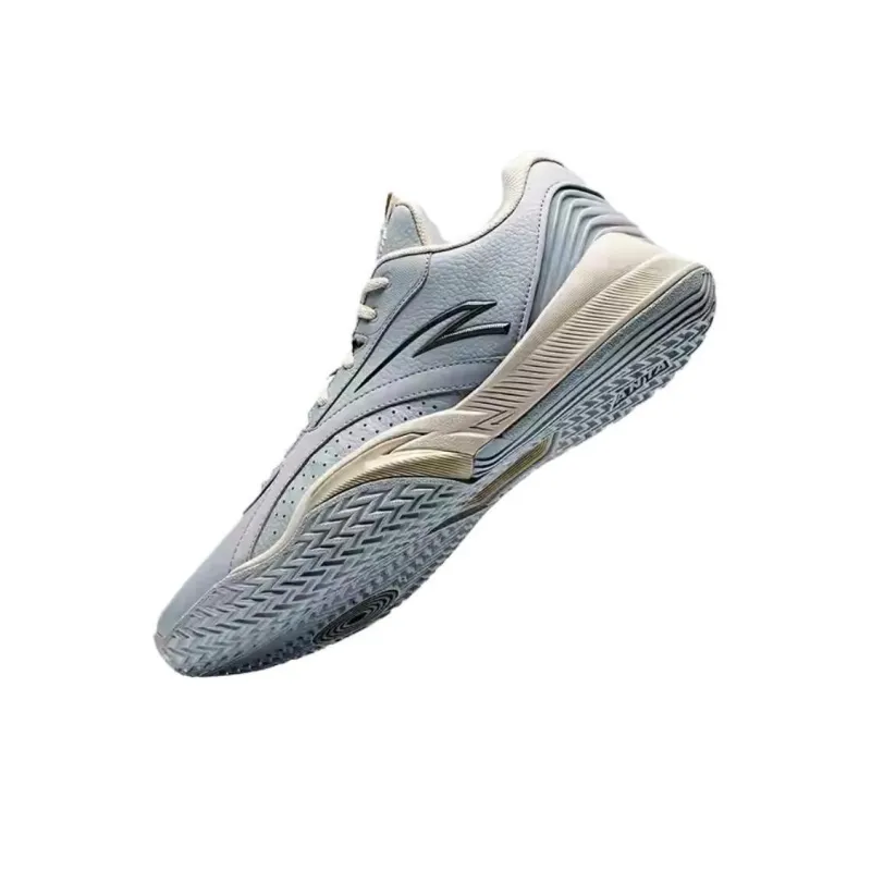 Anta Windhole 5th Generation Anti Slip Wear Resistant Low Top Basketball Shoes Men's Blue White-2