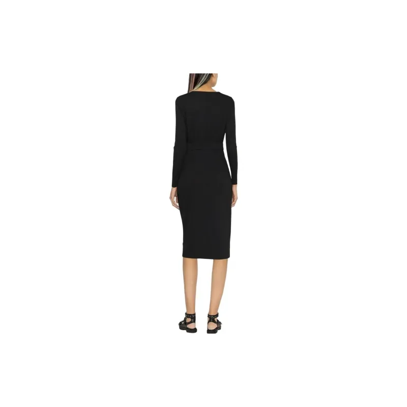Karl Lagerfeld Logo embroidered Long sleeve Jersey Dress-2