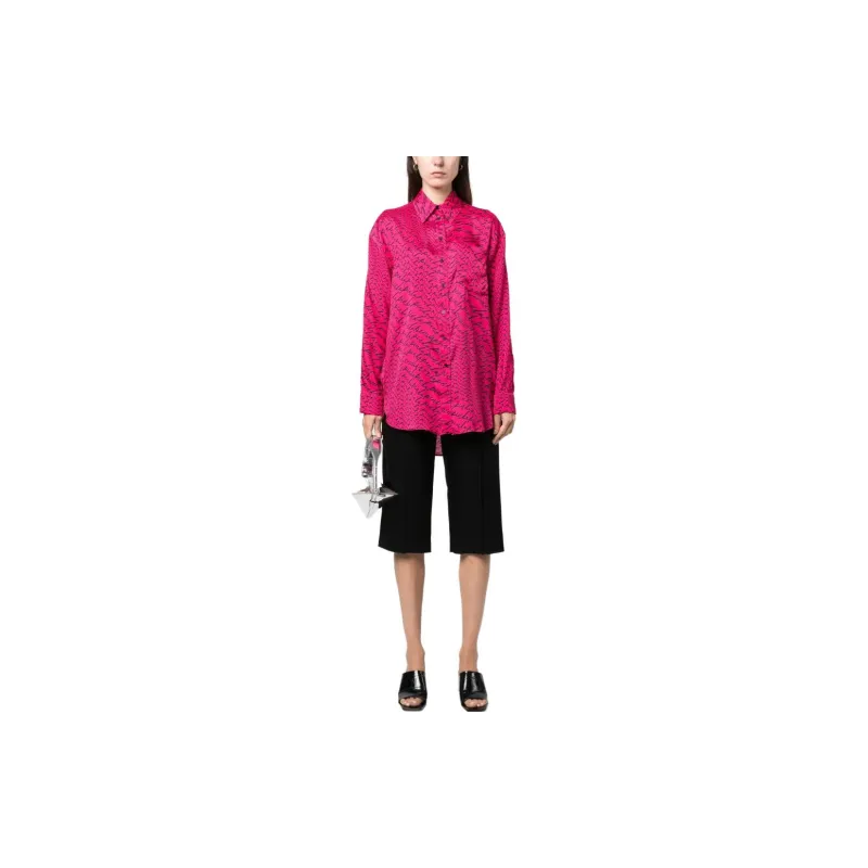 PINKO Logo print Long sleeve Shirt-1