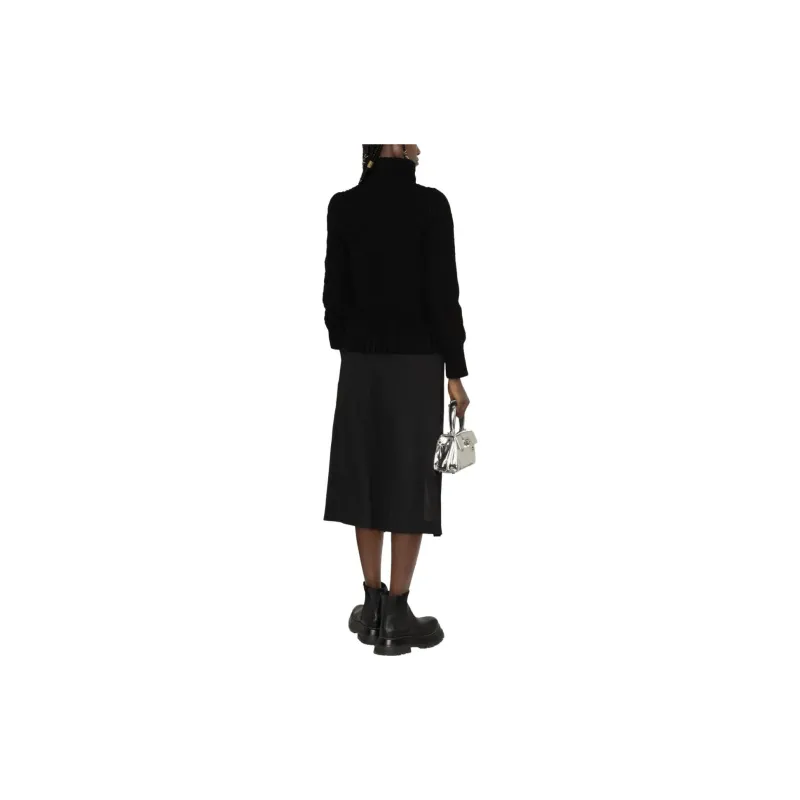 Sacai Panelled Ribbed-knit Jacket-2