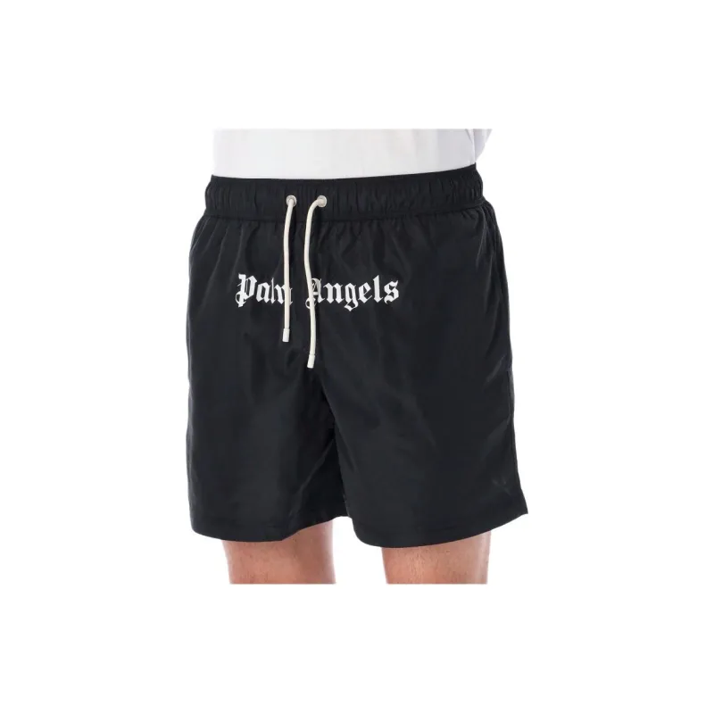 PALM ANGELS Logo Printed Drawstring Swim Shorts-4