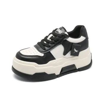 RED DRAGONFLY Platform Shoes Height Increasing Lightweight Low Top Casual Shoes Women's Beige Black Ecru