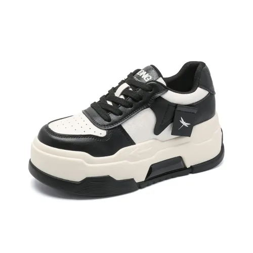 RED DRAGONFLY Platform Shoes Height Increasing Lightweight Low Top Casual Shoes Women's Beige Black Ecru