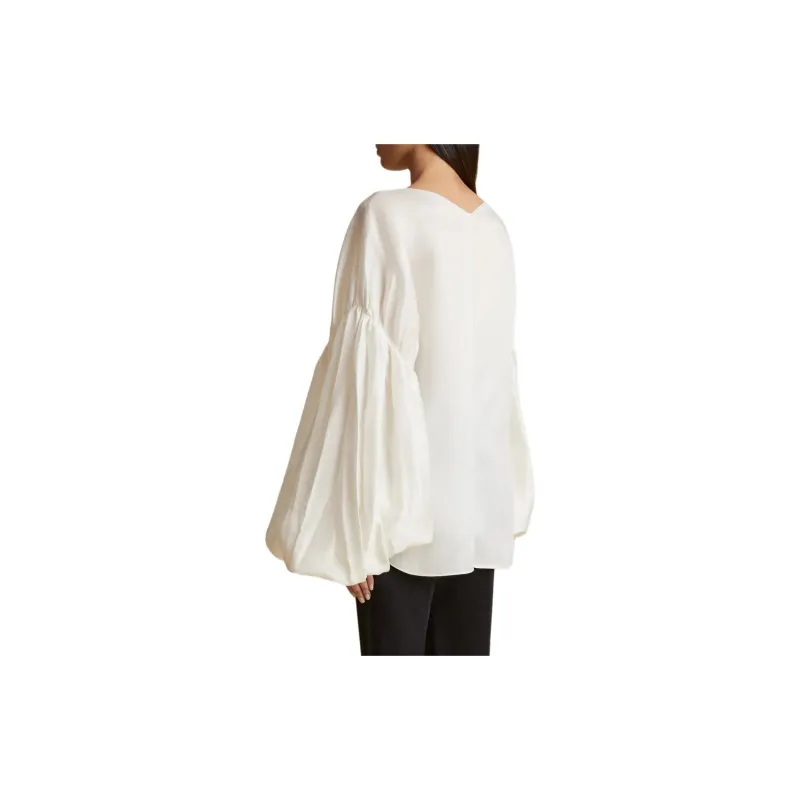 KHAITE The Quico Puff-Sleeved Blouse-2