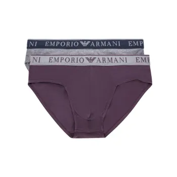 EMPORIO ARMANI FW24 Underpants Men's 2 Pack Gray+Purple