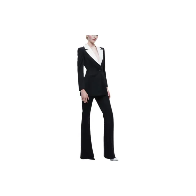 ALICE+OLIVIA Silvie Two-tone Design Blazer-3