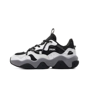 PEAK Cat Paw Shoes Cushioning Rebound Height Increasing Slip Resistant Low Top Casual Shoes Women's Light Gray Black