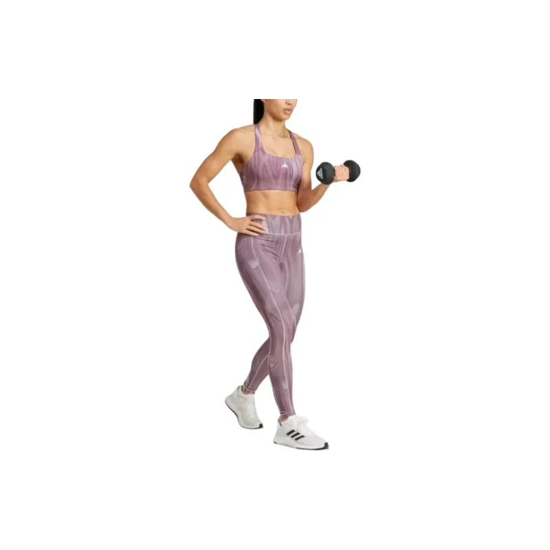 Adidas POWERIMPACT TRAINING MEDIUM-SUPPORT 3-STRIPES BRA Sports Underwear Women's Gray-4